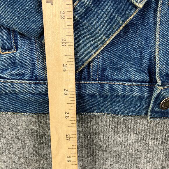 Wrangler Hero Denim Jacket Mens L Blue Jean Button-Up Vintage Classic Trucker - Picture 4 of 9